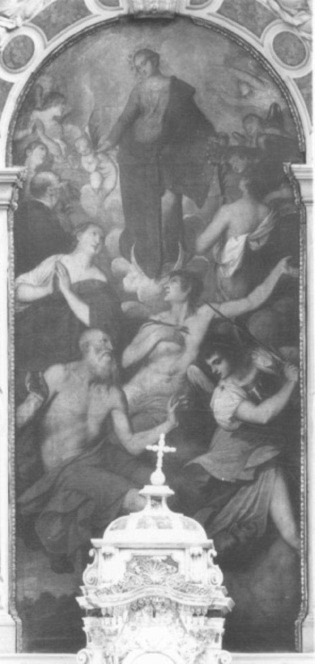 Madonna e Santi Canziano, Canzio, Canzianilla e Proto (dipinto) di Varotari Alessandro detto Padovanino (scuola) (sec. XVII)