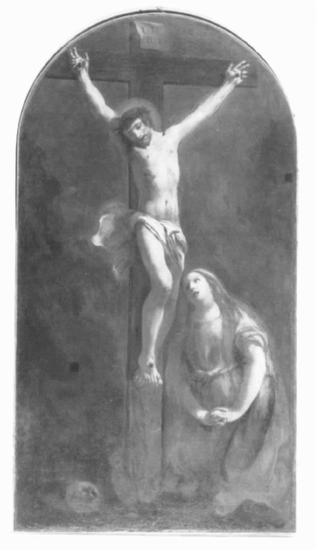 Cristo crocifisso e Santa Maria Maddalena (dipinto) di Marinetti Antonio Detto Chiozzotto (attribuito) (sec. XVIII)