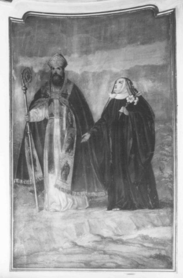 Sant'Agostino e Santa Scolastica (dipinto) di Santi Sebastiano - ambito veneziano (sec. XIX)