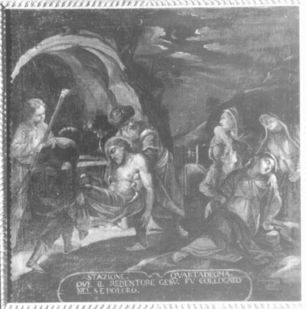 stazione XIV: Gesù deposto nel sepolcro (dipinto) - ambito veneto (seconda metà sec. XVIII)