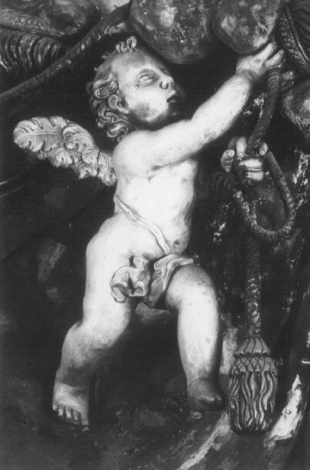 angelo porta drappo (scultura) di Brunello Domenico (sec. XIX)