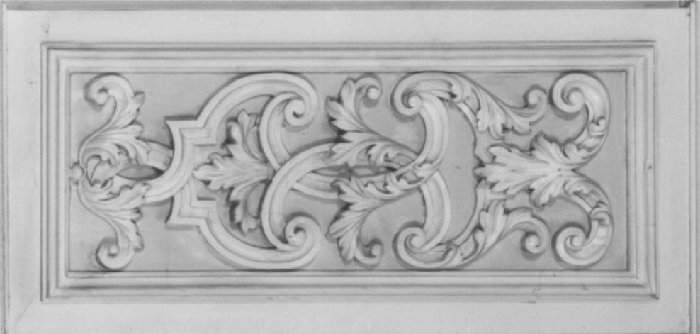 cartella/ motivi decorativi fitomorfi stilizzati (rilievo) di Gloria Giovanni (sec. XVIII)