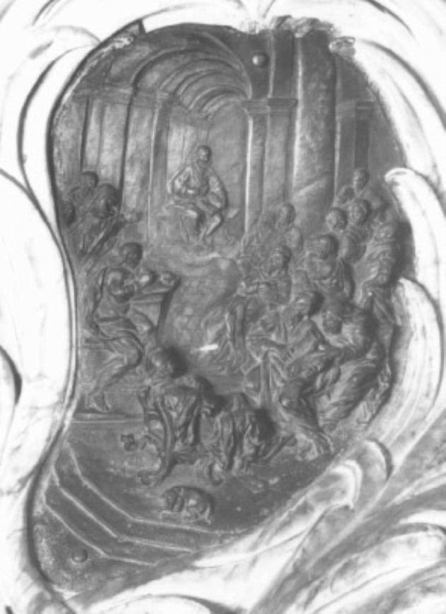 Gesu' tra i dottori (rilievo, ciclo) di Bonazza Giovanni (sec. XVIII)