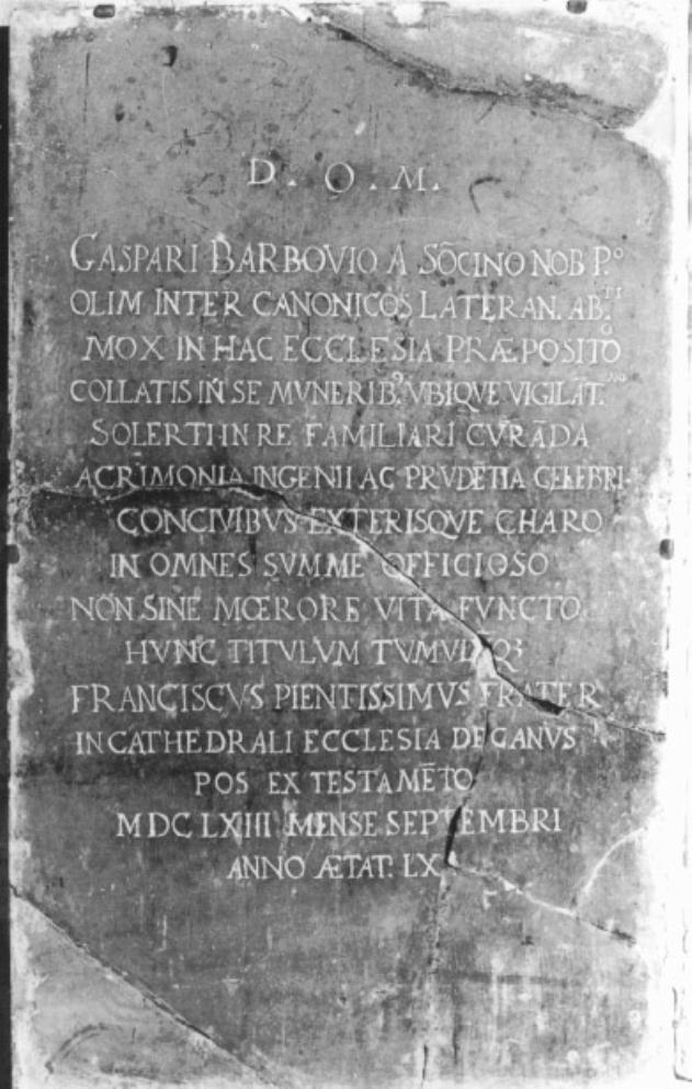 lapide - produzione veneta (sec. XVII)