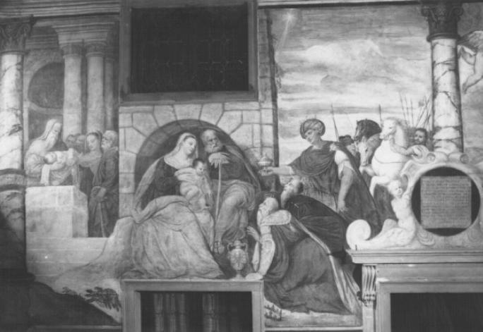 presentazione di Gesù al Tempio/ Adorazione dei Magi (dipinto, serie) di Stefano Dall'arzere - ambito padovano (sec. XVI)