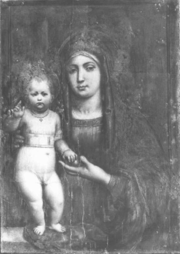 Madonna con Bambino (dipinto) di Tessari Girolamo detto Girolamo Dal Santo (attribuito) (primo quarto sec. XVI)