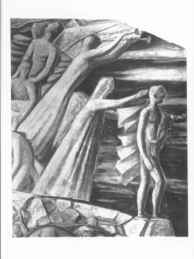 allegoria dell'iniziazione dell'uomo verso la conoscenza (dipinto) di Ponti Gio, Pendini Fulvio, Dandolo Giovanni (sec. XX)