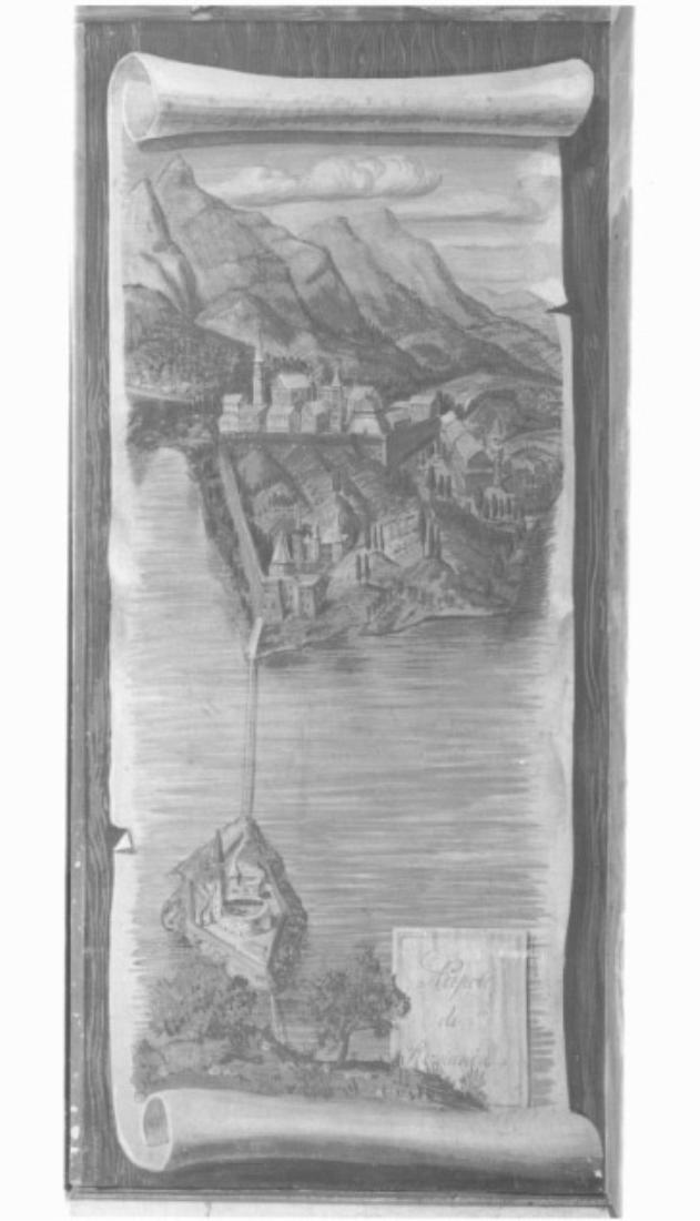 veduta di Napoli di Romania (dipinto) di Fornasetti Pietro (sec. XX)