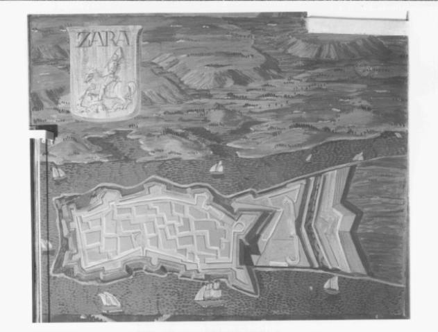 motivi decorativi geometrici (dipinto, frammento) - ambito veneto (secc. XIV/ XV)