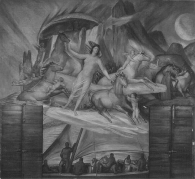 allegoria dell'Aurora (dipinto) di Ferrazzi Ferruccio - ambito romano (sec. XX)