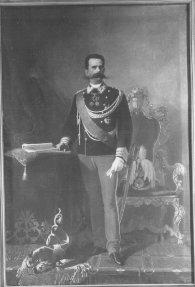 ritratto di re Vittorio Emanuele III (dipinto) di Toniolo Leopoldo (sec. XIX)