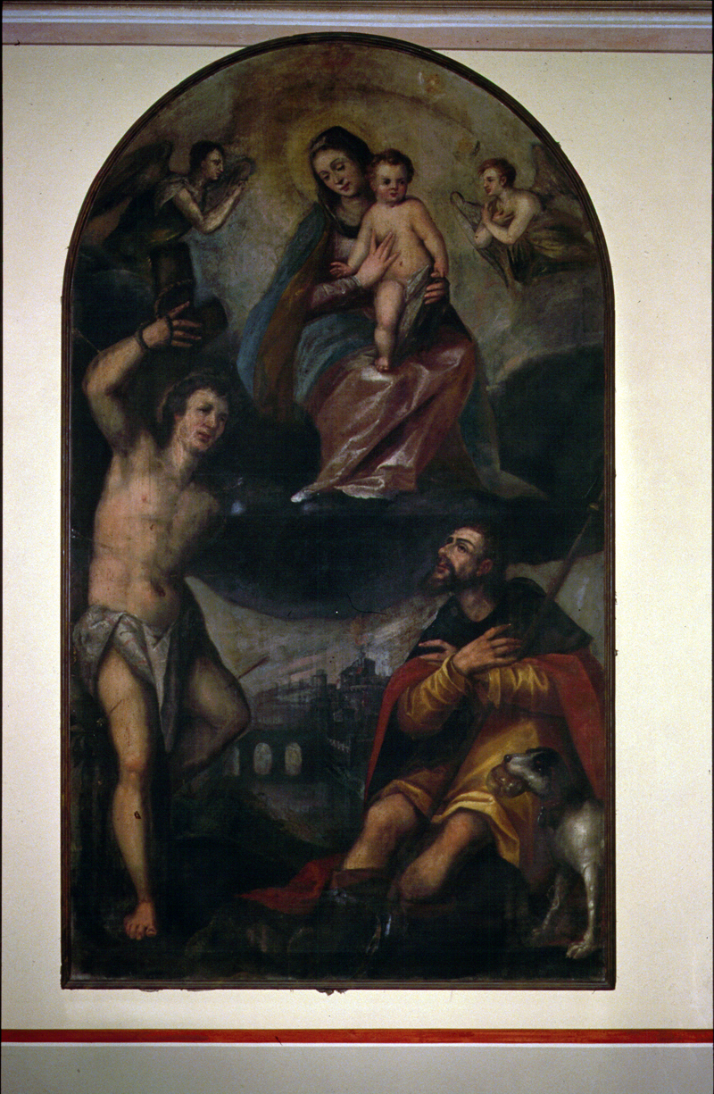 Madonna in Gloria (dipinto) - bottega veneta (fine/inizio secc. XVI/ XVII)