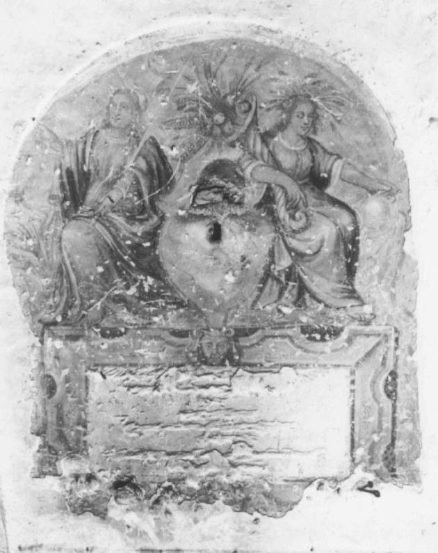 figure allegoriche femminili; la Giustizia; l'Abbondanza (dipinto) - ambito feltrino (sec. XVII)