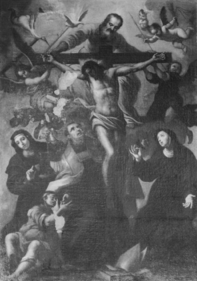 Santissima Trinità; San Tommaso da Villanova; Santa Chiara da Montefalco e Santa Rita da Cascia (dipinto) di Ridolfi Agostino - ambito bellunese (secc. XVII/ XVIII)