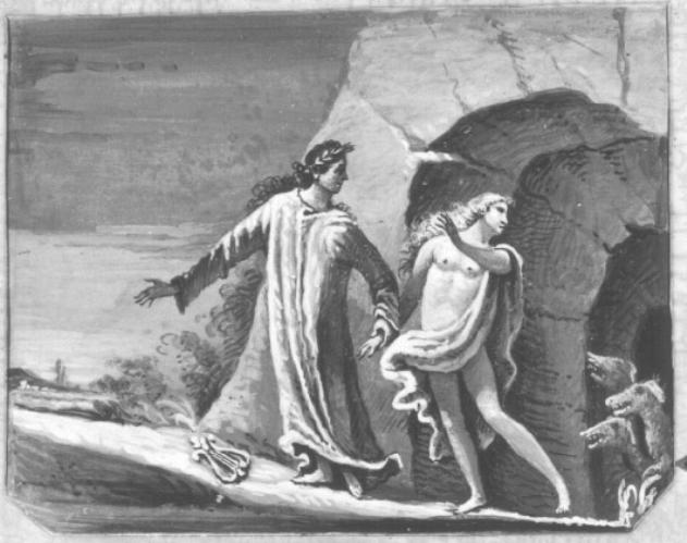 Orfeo ed Euridice (dipinto) di De Boni Sebastiano (attribuito) (sec. XIX)