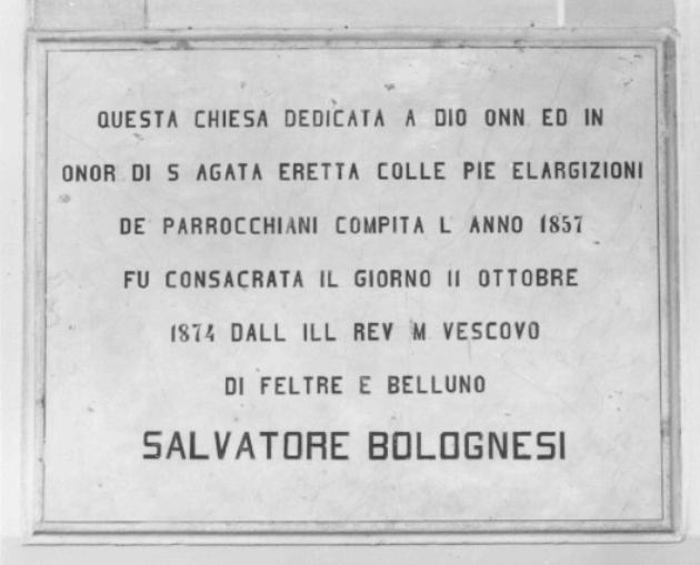 lapide commemorativa - produzione feltrina (sec. XIX)