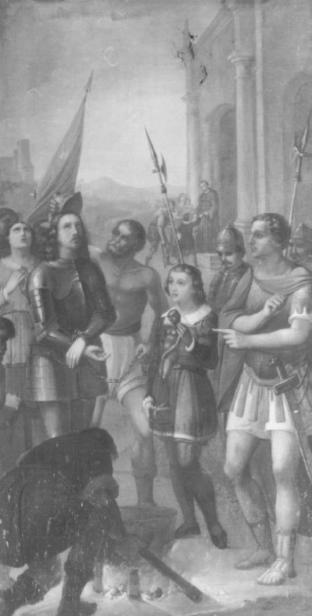San Vittore rifiuta gli idoli e viene condannato al (dipinto) - ambito veneto (seconda metà sec. XIX)