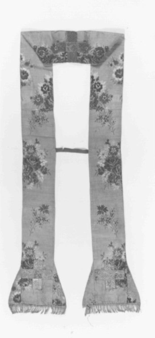 stola, elemento d'insieme - manifattura italiana (prima metà sec. XIX)