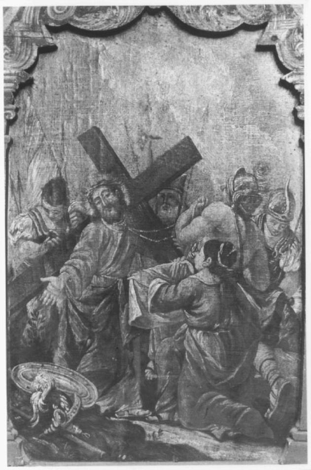 stazione VI: Gesù asciugato dalla Veronica (dipinto) di Gabrieli Antonio - ambito veneto (sec. XVIII)