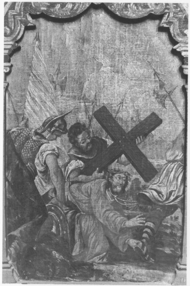 stazione VII: Gesù cade sotto la croce la seconda volta (dipinto) di Gabrieli Antonio - ambito veneto (sec. XVIII)