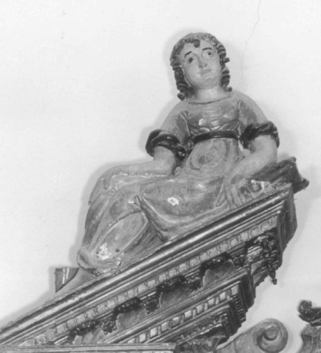 figura femminile seduta (statua) - ambito bellunese (ultimo quarto sec. XVII)