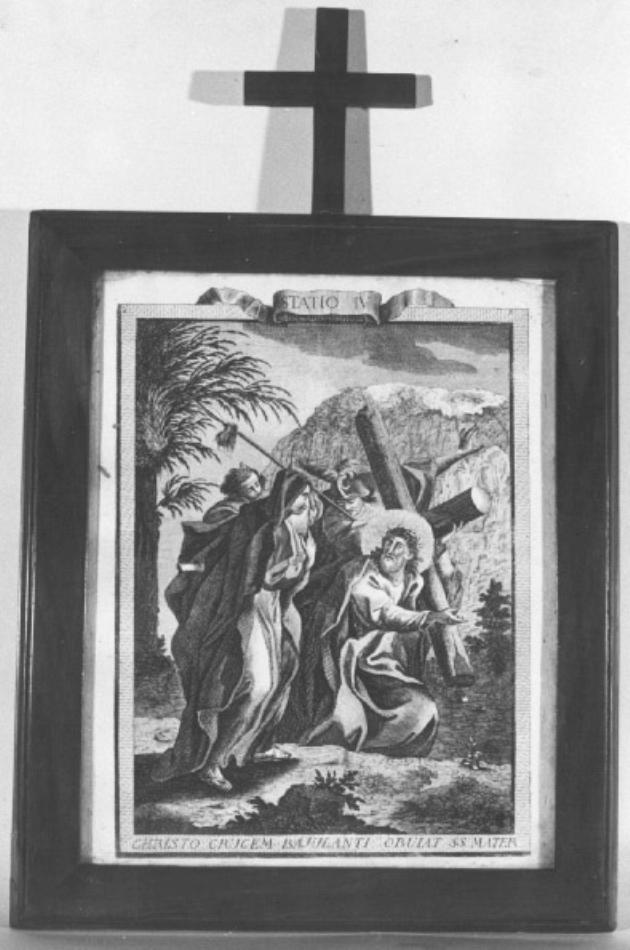 Stazione III: Gesù incontra la Madonna (stampa) - ambito veneto (sec. XVIII)