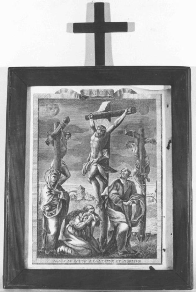 stazione XI: Gesù inchiodato alla croce (stampa) - ambito veneto (sec. XVIII)