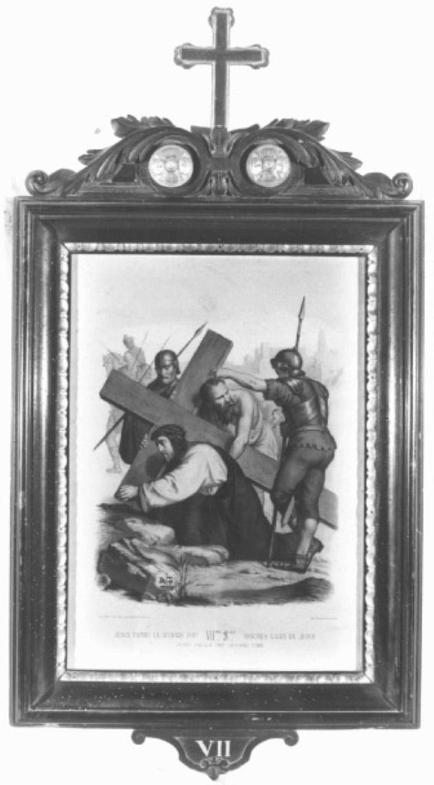 stazione VII: Gesù cade sotto la croce la seconda volta (stampa) - ambito veneto (sec. XIX)
