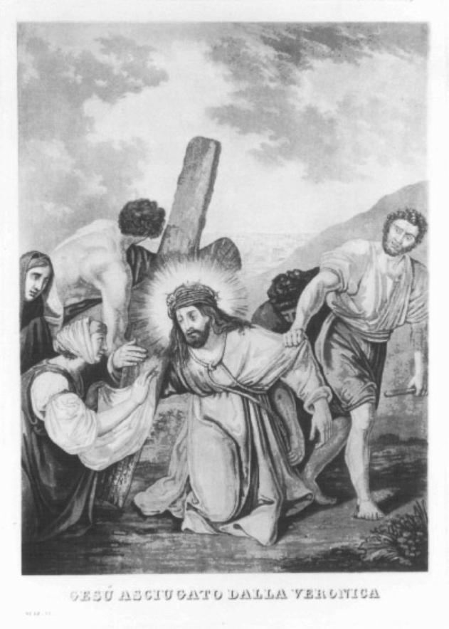 stazione VI: Gesù asciugato dalla Veronica (stampa) - ambito veneto (primo quarto sec. XIX)