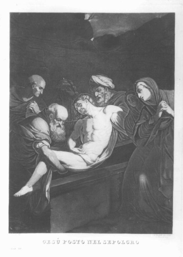 stazione XIV: Gesù deposto nel sepolcro (stampa) - ambito veneto (primo quarto sec. XIX)