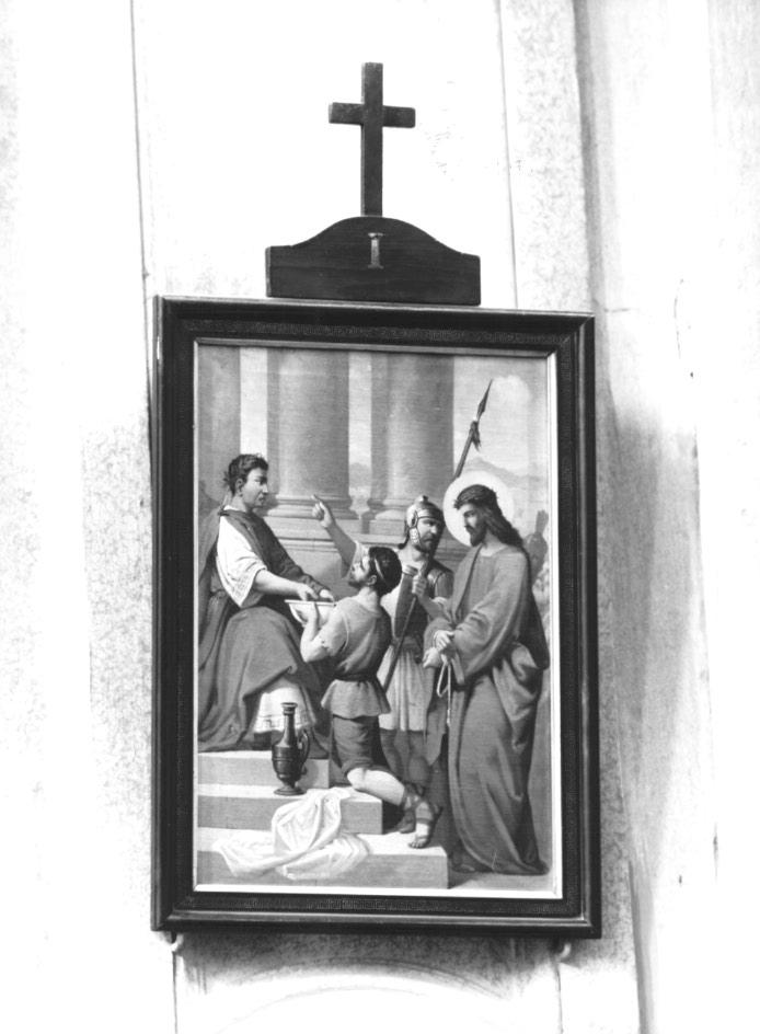 stazione I: Gesù condannato a morte (stampa, elemento d'insieme) - ambito veneto (prima metà sec. XX)