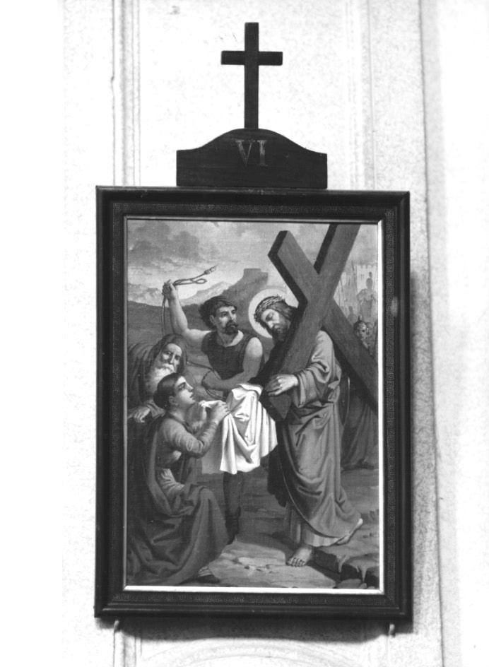stazione VI: Gesù asciugato dalla Veronica (stampa, elemento d'insieme) - ambito veneto (prima metà sec. XX)