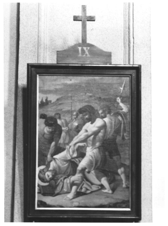 stazione IX: Gesù cade sotto la croce la terza volta (stampa, elemento d'insieme) - ambito veneto (prima metà sec. XX)