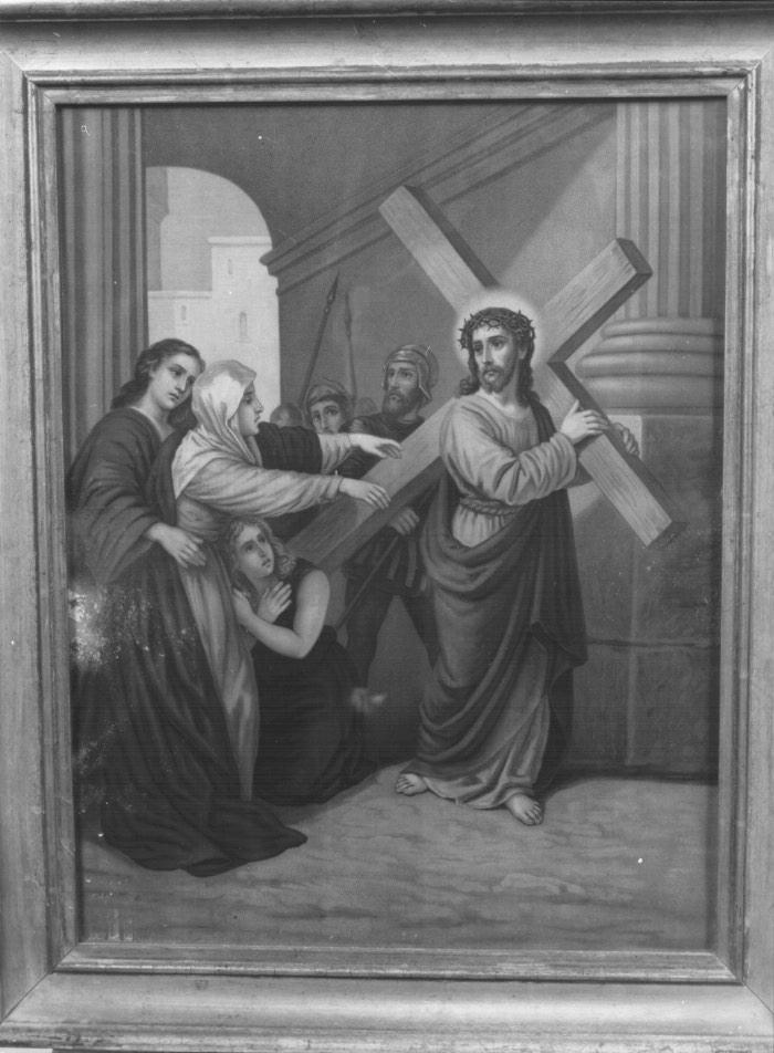 stazione IV: Gesù incontra la Madonna (stampa a colori) - ambito veneto (sec. XX)