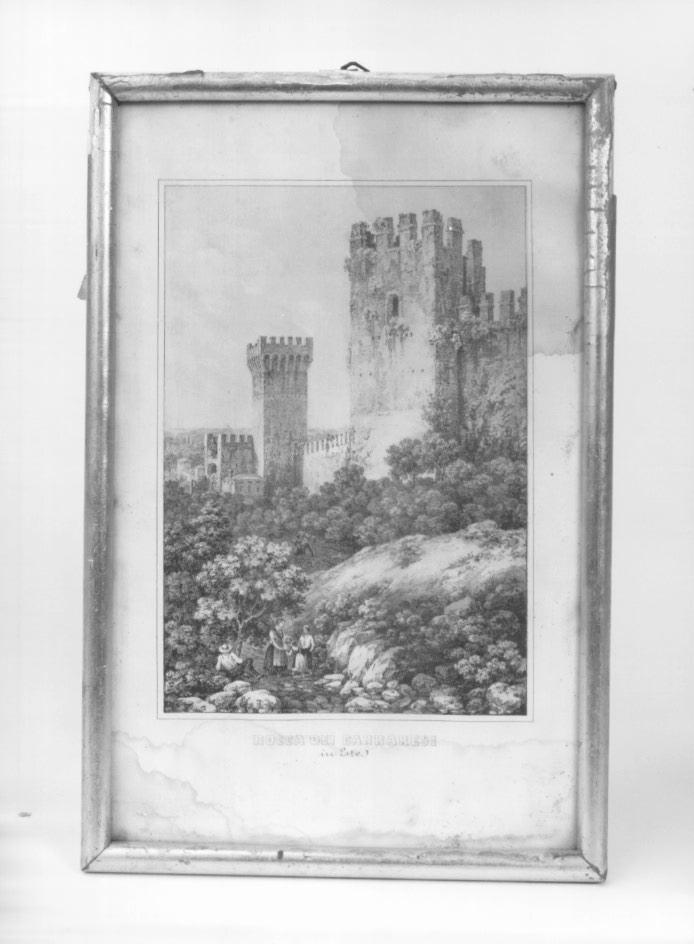 Rocca dei Carraresi in Este, veduta del castello di Este (stampa) - ambito veneto (metà sec. XIX)