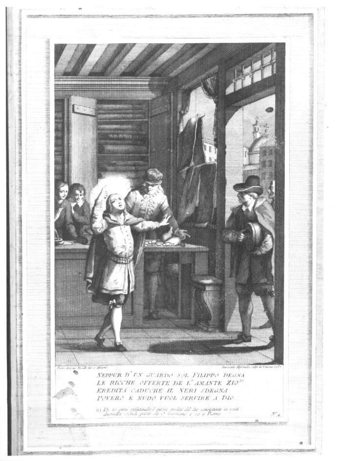 Esposizione del corpo di San Filippo Neri (stampa) - ambito veneto (sec. XVIII)