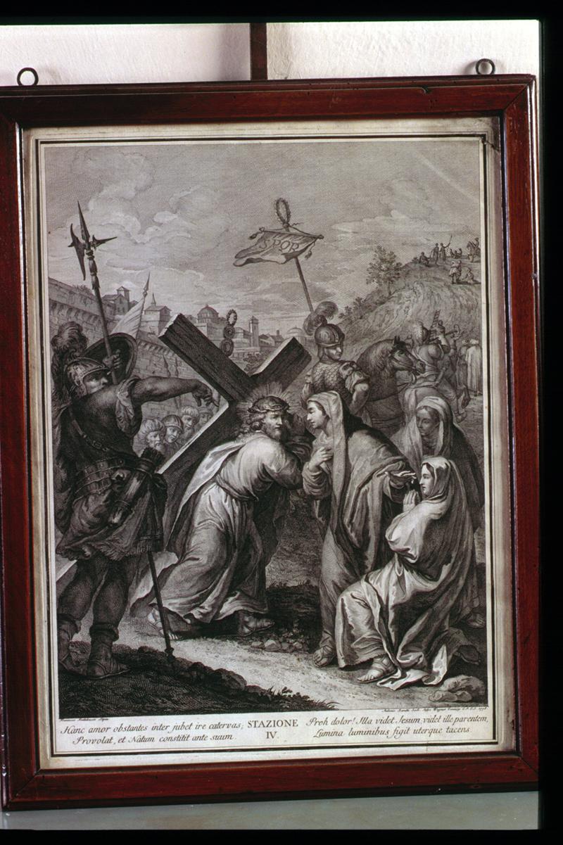 stazione IV: Gesù incontra la Madonna (Via Crucis) di Wagner Joseph, Fontebasso Francesco (sec. XVIII)