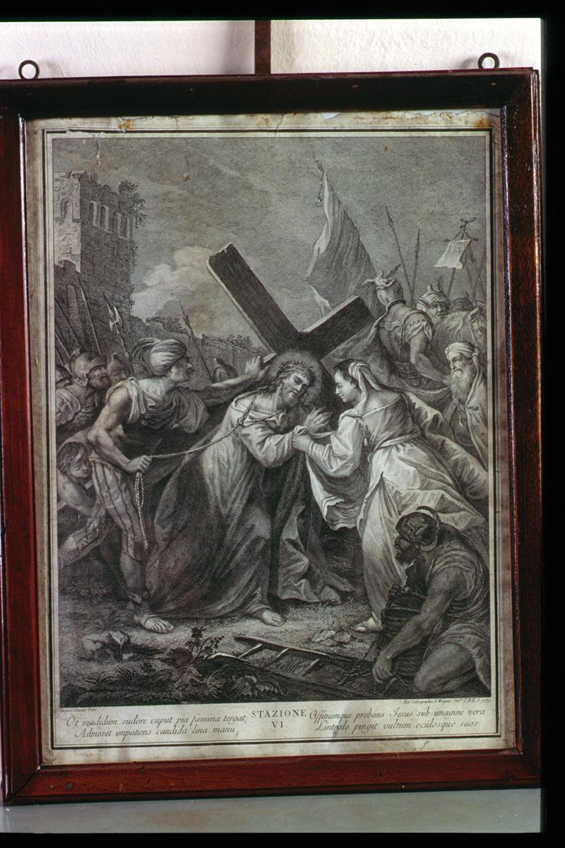 stazione VI: Gesù asciugato dalla Veronica (Via Crucis) di Wagner Joseph, Diziani Gaspare (sec. XVIII)