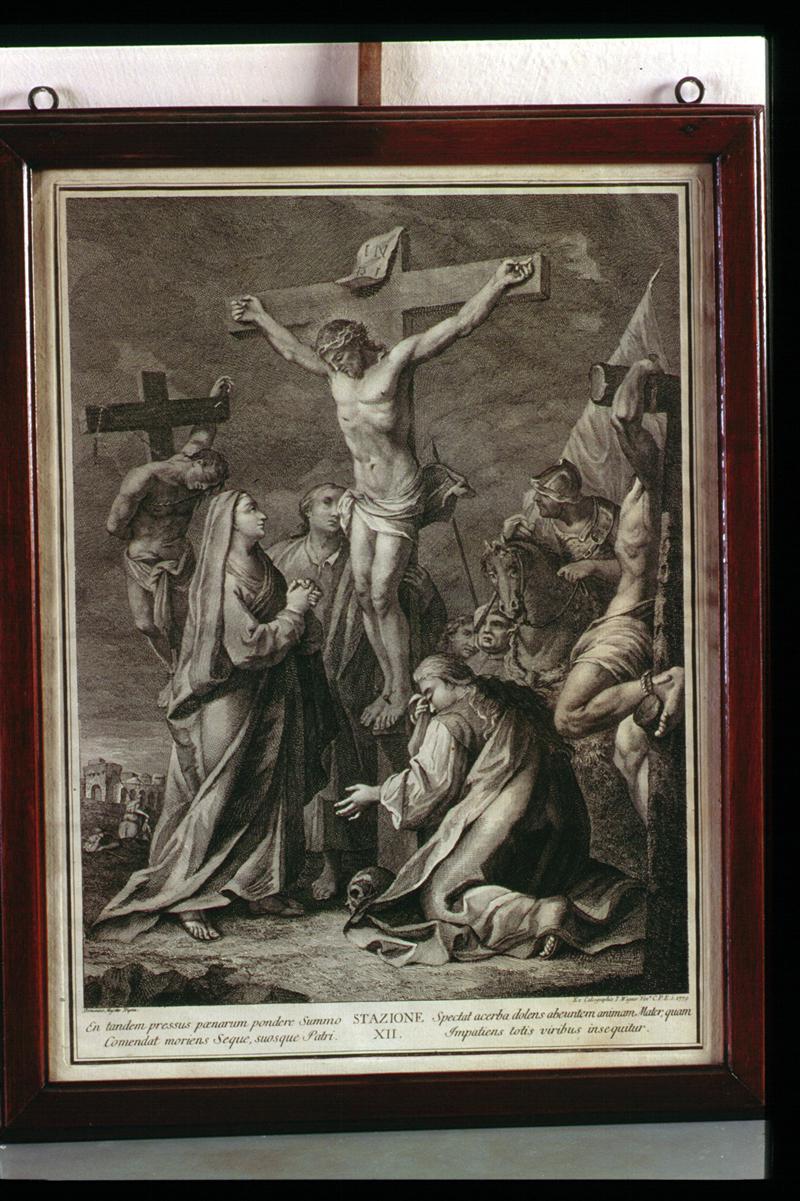 stazione XII: Gesù innalzato e morto in croce (Via Crucis) - ambito veneto (sec. XVIII)