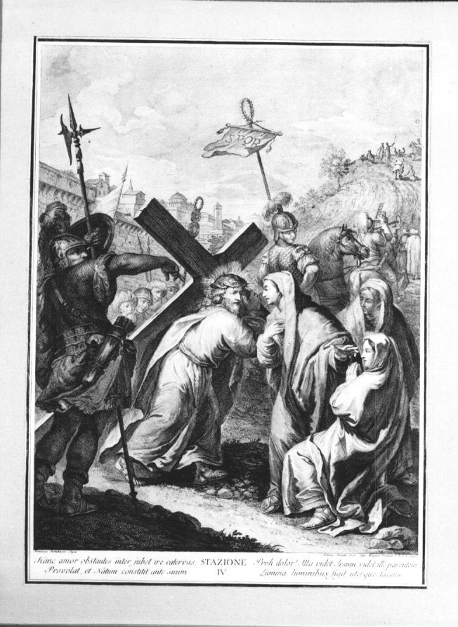 stazione IV: Gesù incontra la Madonna (stampa) - ambito veneto (ultimo quarto sec. XVIII)