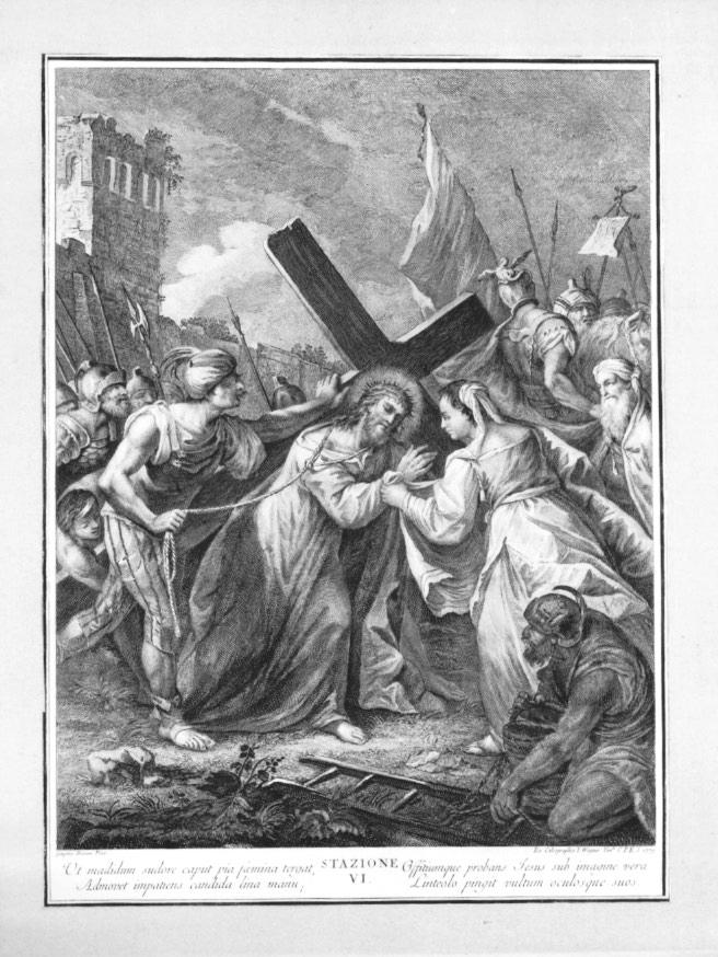stazione VI: Gesù asciugato dalla Veronica (stampa) - ambito veneto (ultimo quarto sec. XVIII)