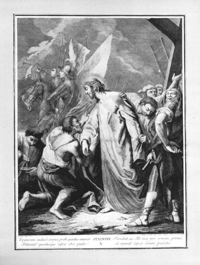 stazione X: Gesù spogliato e abbeverato di fiele (stampa) - ambito veneto (ultimo quarto sec. XVIII)