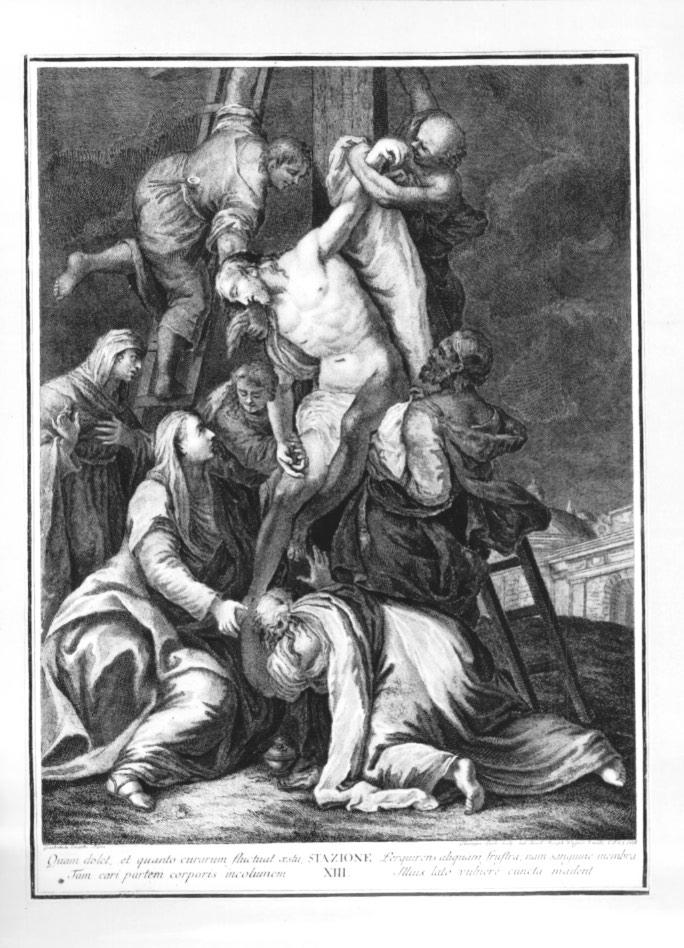 stazione XIII: Gesù deposto dalla croce (stampa) - ambito veneto (ultimo quarto sec. XVIII)
