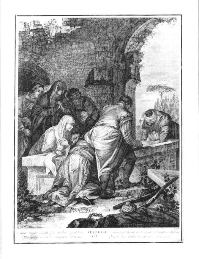 stazione XIV: Gesù deposto nel sepolcro (stampa) - ambito veneto (ultimo quarto sec. XVIII)