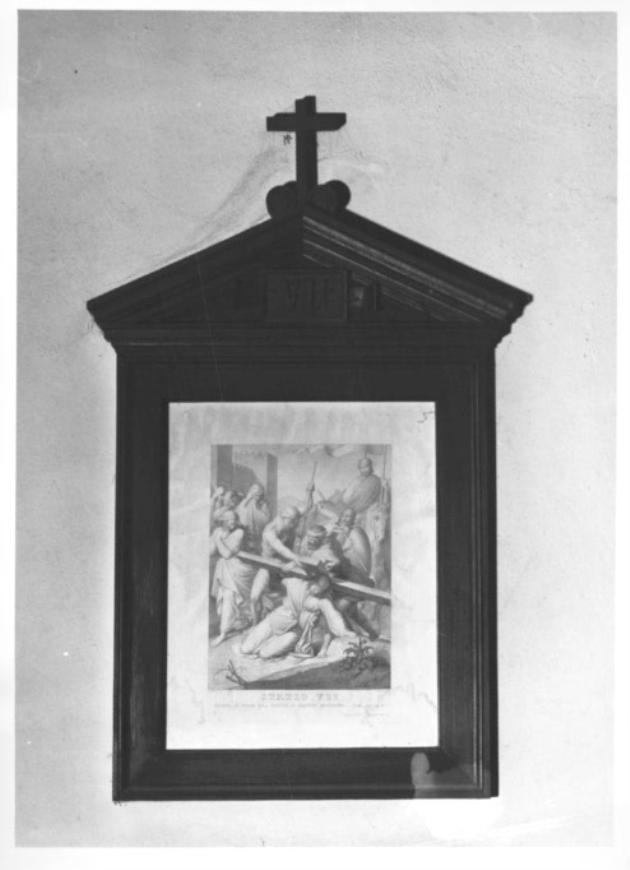 stazione VII: Gesù cade sotto la croce la seconda volta (stampa) - ambito veneto (seconda metà sec. XIX)