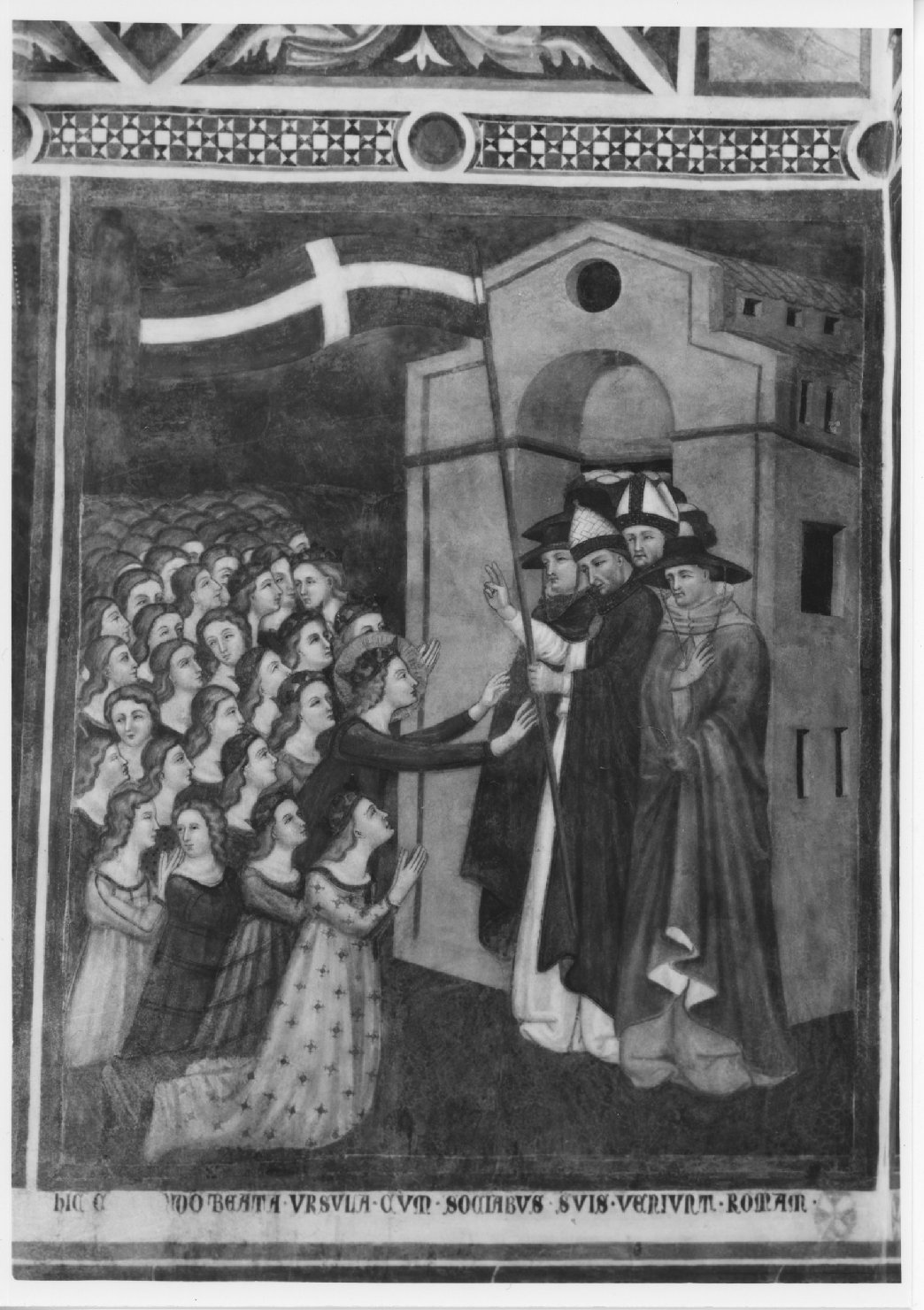 arrivo di San'Orsola e delle sue compagne a Roma (dipinto) - ambito veneto (sec. XIV)