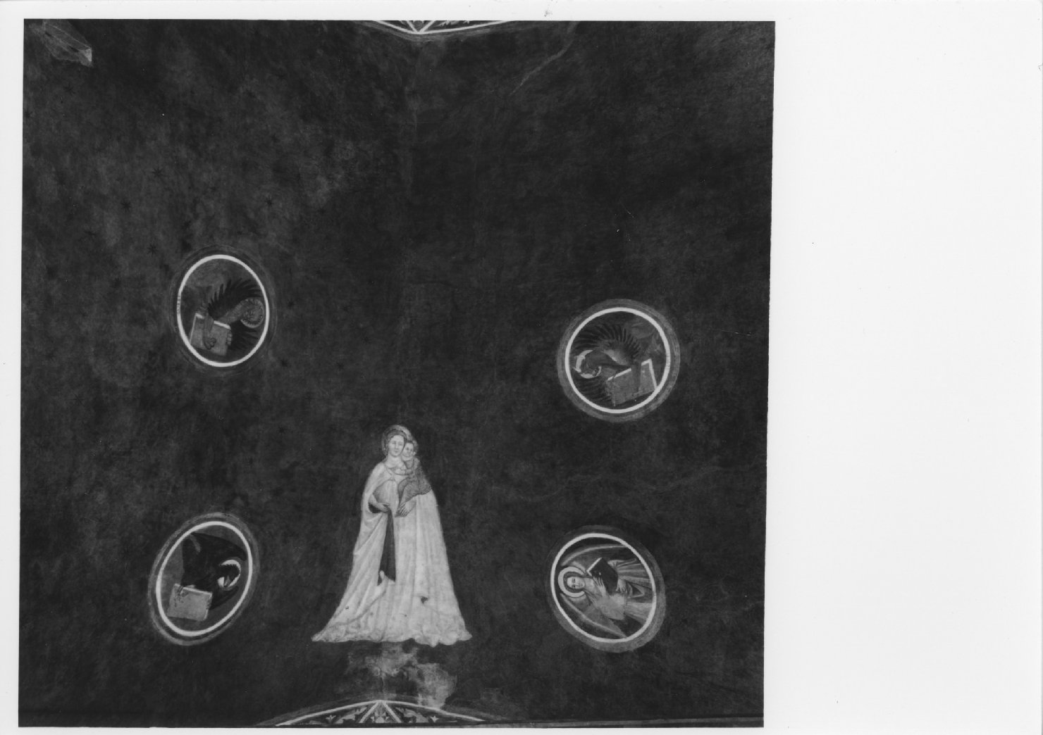 Madonna con Bambino e i simboli dei quattro evangelisti (dipinto, ciclo) - ambito veneto (sec. XIV)