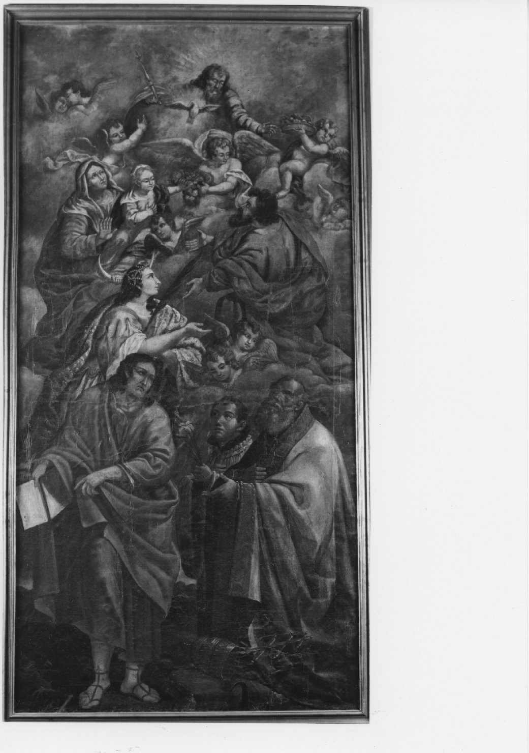Maria Vergine con Sant'Anna, San Gioacchino e altri santi (dipinto) - ambito veneto (prima metà sec. XVII)