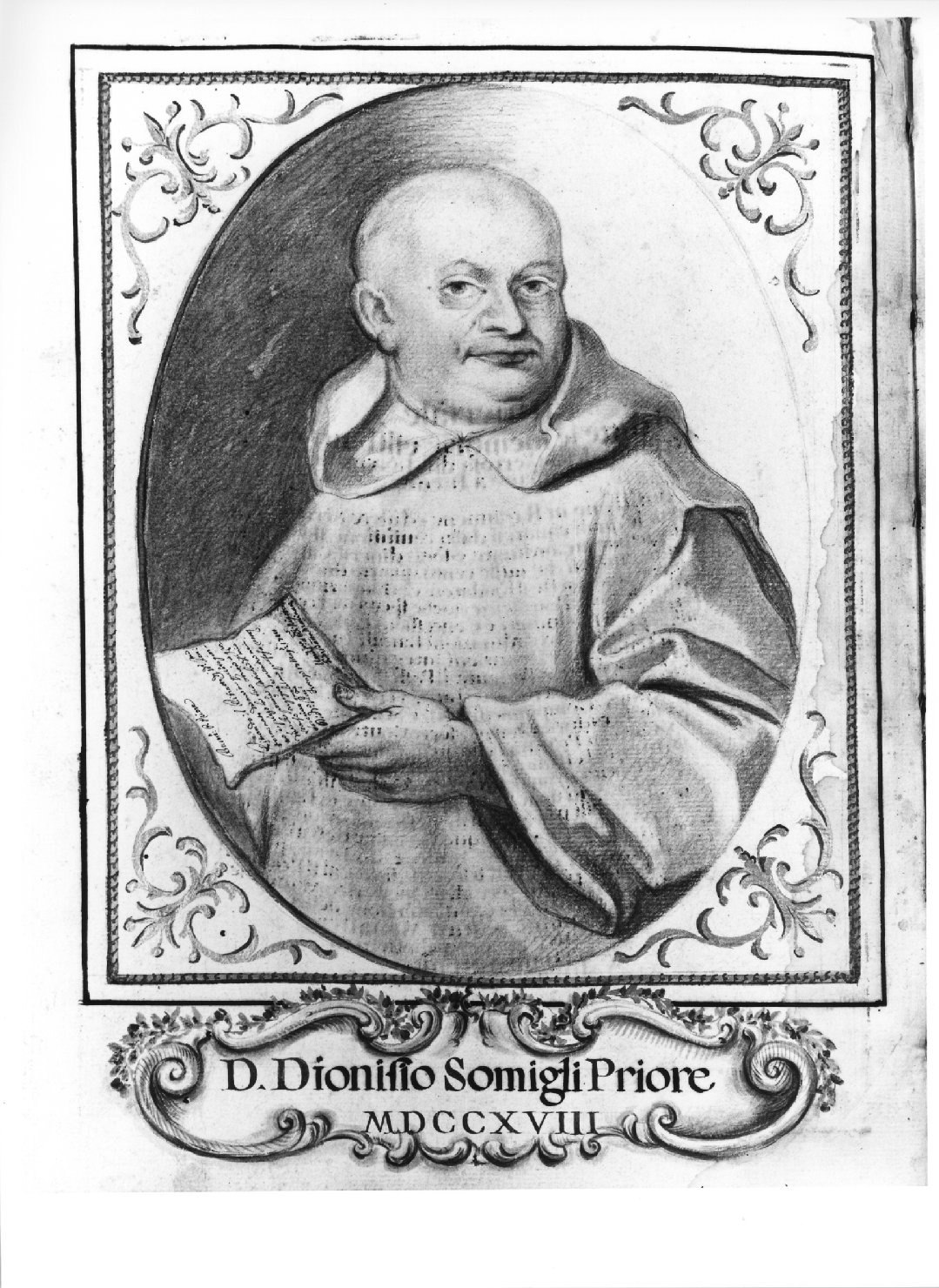 ritratto del frate priore Dionisio Somigli (dipinto) - ambito veneto (sec. XVIII)