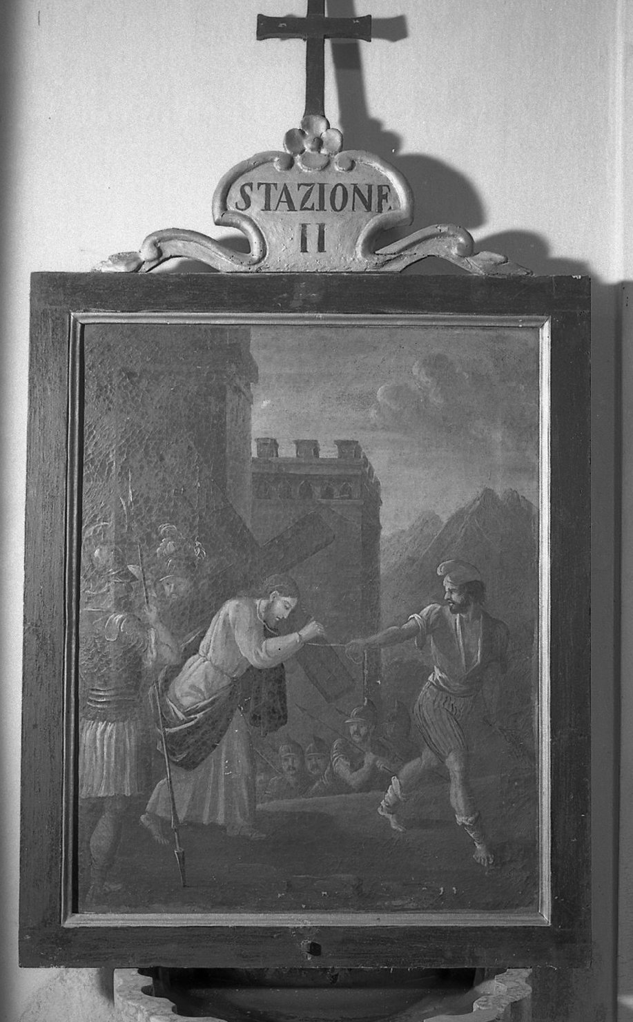 stazione II: Gesù caricato della croce (dipinto) - ambito veneto (sec. XIX)